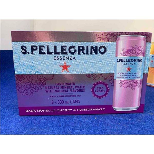 S. Pellegrino Carbonated Natural Mineral Water (8 x 330ml)Dark Morello Cherry & Pomegranate