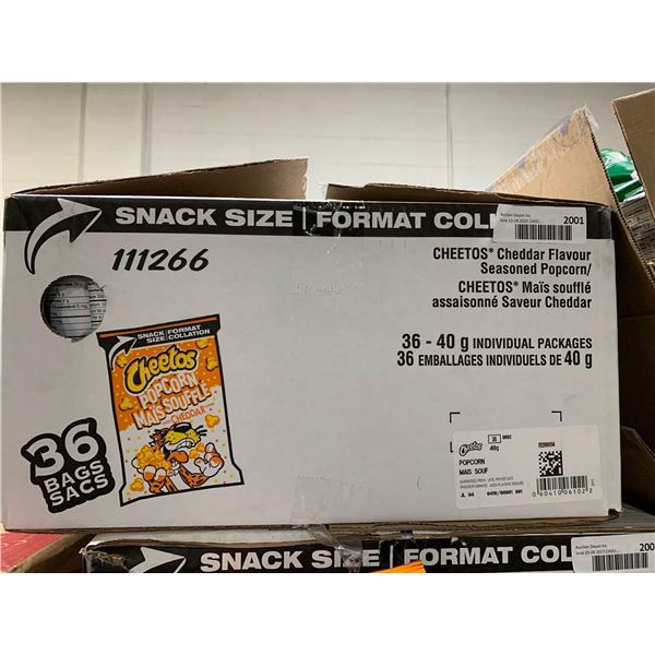 CASE LOT - Cheetos Cheddar Flavour Seasoned Popcorn 36x40g