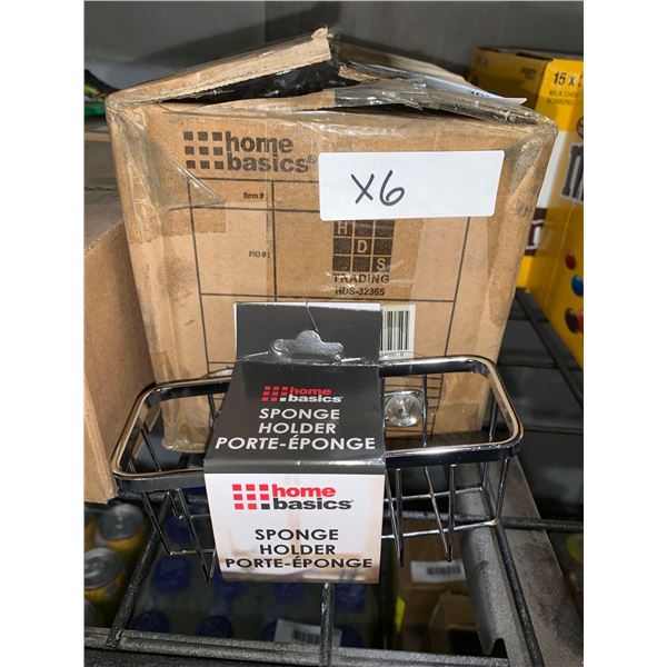 CASE LOT - Home Basics Suction Cup Sponge Holder Basket - Lot of 6