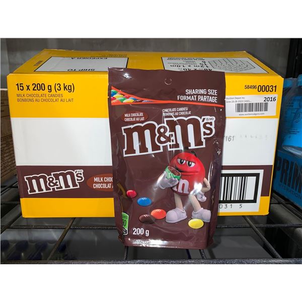 CASE LOT - M&M Milk Chocolate Sharing Size 15x200g