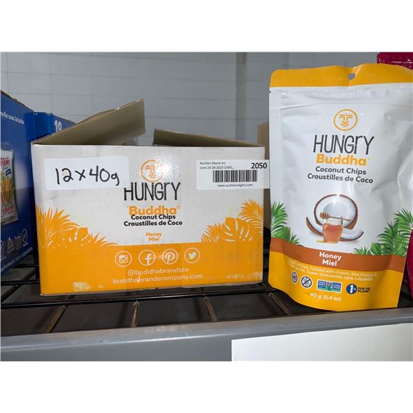 CASE LOT - Hungry Buddha Coconut Chips - Honey 12x40g