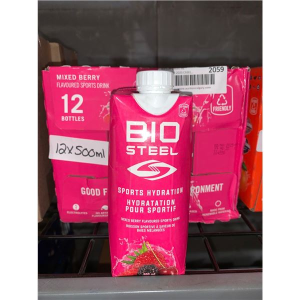 CASE LOT -Bio Steel Sports Hydration Drink 12x500ml Mixed Berry
