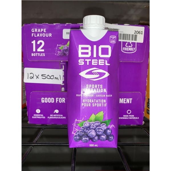 CASE LOT -Bio Steel Sports Hydration Drink 12x500ml Grape