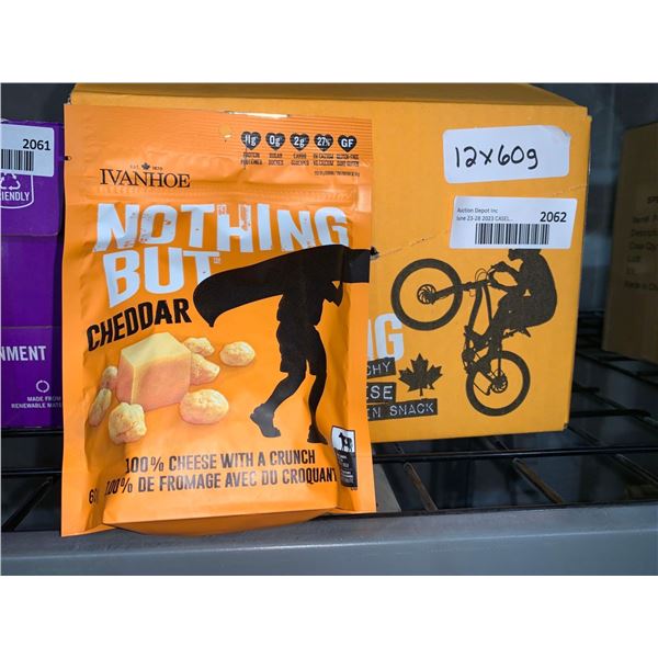 CASE LOT -Ivanhoe Nothing But Cheddar Cheese Snacks 12x60g
