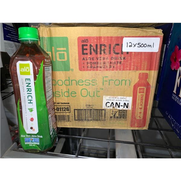 CASE LOT -Alo Enrich Aloe Vera+Pomegranate+Cranberry Juice Drink 12x500ml