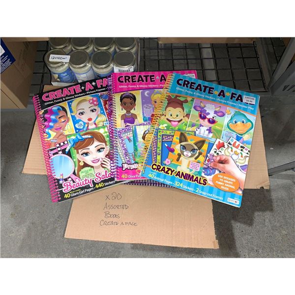CASE LOT -Create-A-Face Activity Sticker Books Assorted 20 Books