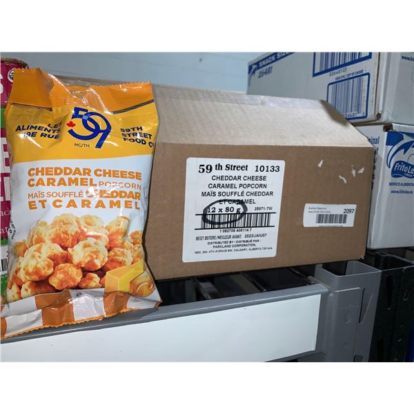 CASE LOT - 59th Street Cheddar Cheese Caramel Popcorn 12 x 80g
