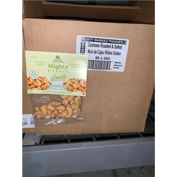 CASE LOT -Mighty Marked Roasted & Salted Cashews 50x35g