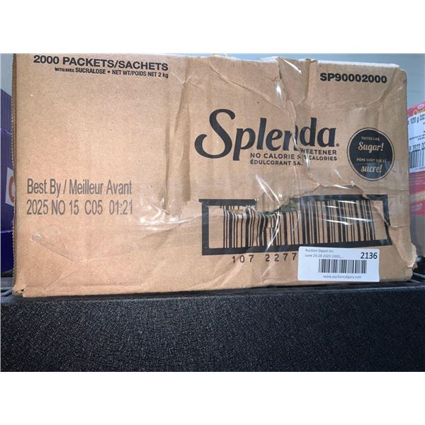 CASE LOT - Splenda No Calorie Sweetener 2000 Packets