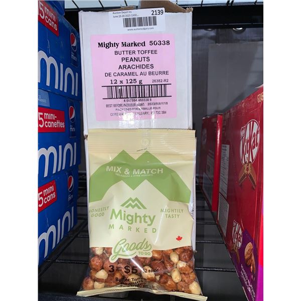 CASE LOT - Might Marked Butter Toffee Peanuts 12x125g
