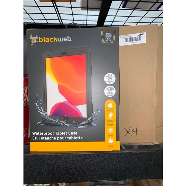 CASE LOT - Blackweb Waterproof Tablet Case  Case for iPad 2019/2020/2021 10.2" - Lot of 4