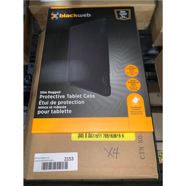 CASE LOT - CASE LOT - Blackweb Slim Rugged Protective Case for iPad  2019/2020/2021 10.2" - Lot of 4