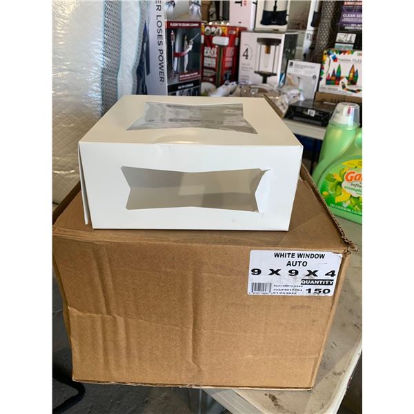 Lot of 150 9x9x4" Cake/ Pastry Boxes with Windows