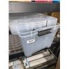 Image 1 : Large Clear Tote with lid Lot of 2