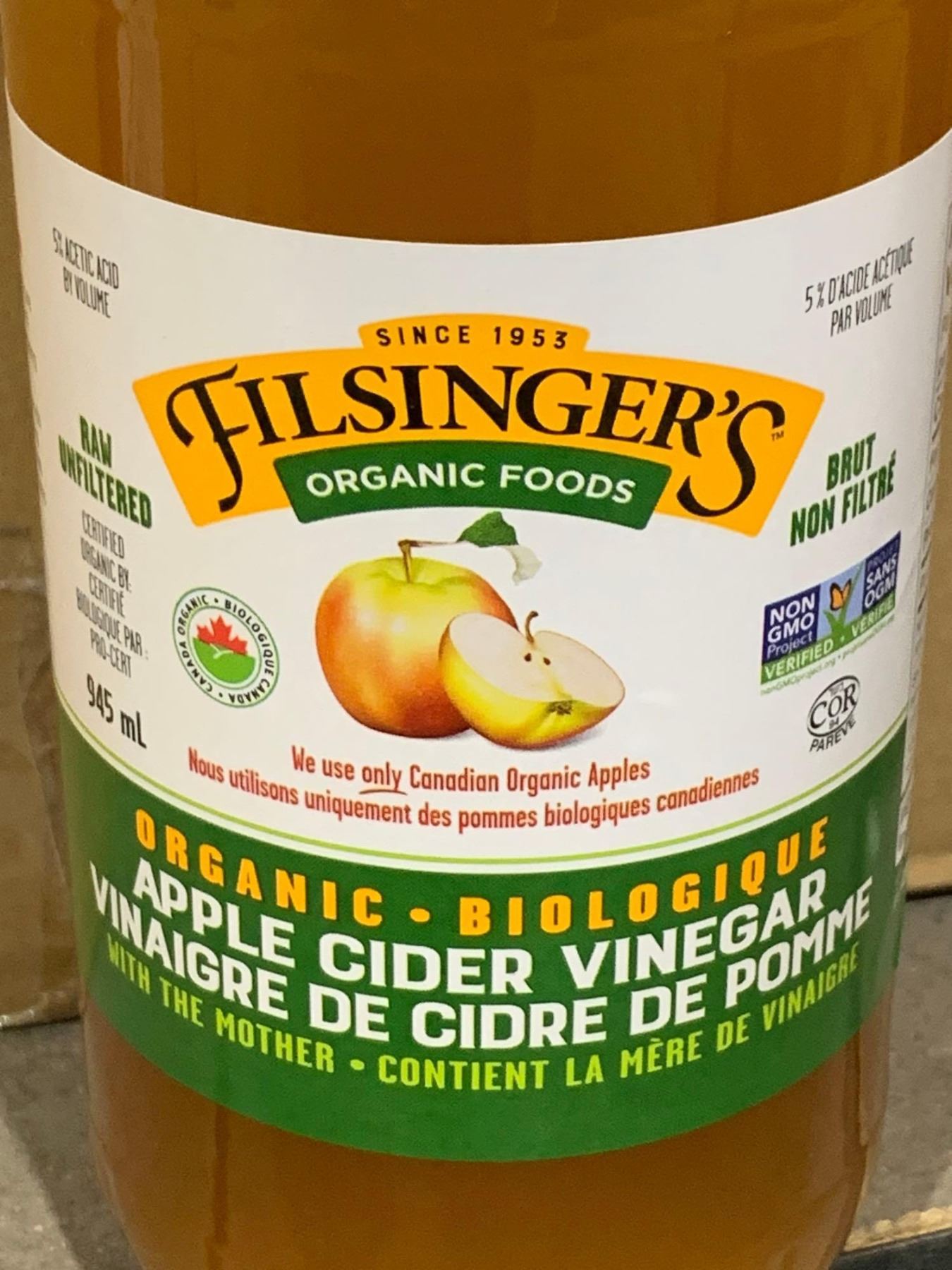 Filsinger Organic Apple Cider Vinegar 6 x 945ml