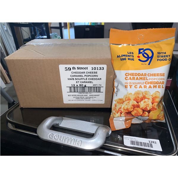 58th street cheddar cheese caramel popcorn 12 x 80g