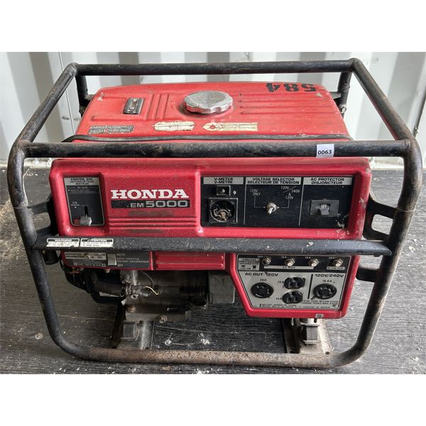 HONDA EM5000 GAS GENERATOR - RUNNING