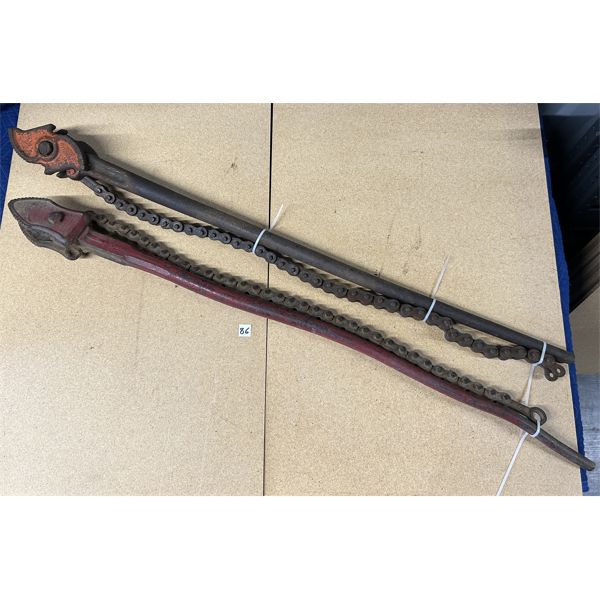 LOT OF 2 - 48 INCH CHAIN WRENCHES