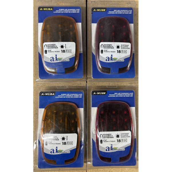 LOT OF 4 - MAGNETIC LED LIGHTS 