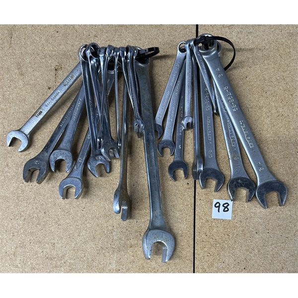 JOB LOT - WRENCHES - 1/4 TO 3/4 INCH & 8 TO 22 MM