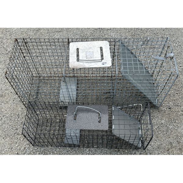 LOT OF 2 - LIVE TRAPS - LARGEST 32 INCHES