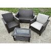 Image 1 : PATIO SET - 4 PCS RESIN W/ CUSHIONS