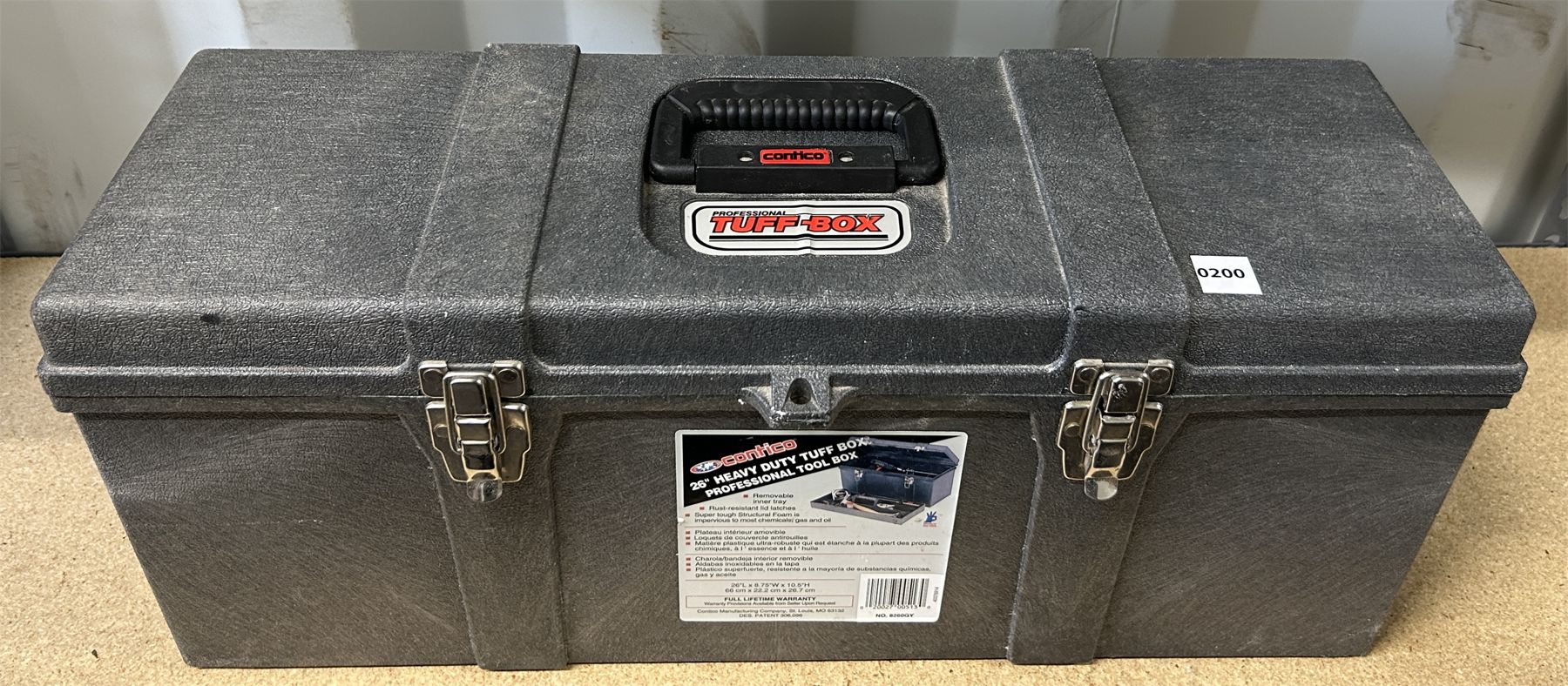 TUFF-BOX POLY 26 INCH TOOL BOX - MINIMAL USE - Kidd Family Auctions