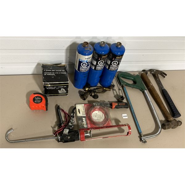 JOB LOT - PROPANE TORCHES, MISC TOOLS.