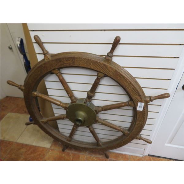 Wood Ship Wheel From Shaboygen Ship in Wisconsin