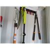 Image 2 : Yard Tools On Wall, Ryobi Trimmer, Chainsaw Post Hole Digger
