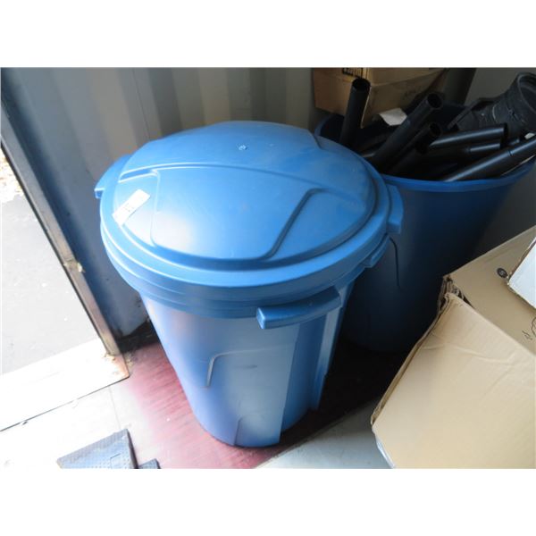 2-Blue Trash Cans - 2 X $