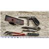 Image 2 : Assorted vintage items - Vice grip, small socket set, metal door knob, etc.