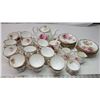 Image 1 : Lot of Royal Albert American Beauty Crown China - 22 Saucers, 24 cups, Teapot, Tray, Sugar and 2 Cre