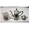 Image 1 : Metal Teapot/Creamer with Lord Nelson Pottery Pitcher