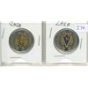 Image 1 : Pair of 1945-2020 Canadian Victory Toonies - 1 Colored, 1 Uncolored