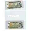 Image 1 : 2x 1973 Canadian 1 Dollar Bills - 1 Replacement note