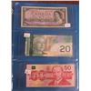 Image 4 : Lot of Canadian Bills - 1937 $1, 1954 $2, 1986 $5, 1954 $10, 2004 $20, 1988 $50