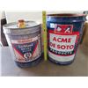 Image 3 : 5 US Gallon Wagner Lockheed Brake Fluid tin + Acme De Soto Paint & Chemicals 5 Imperial gallon tin