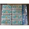 Image 1 : 8x Early 2000’s Sask license plates (3 Pairs with same #’s) + 2 Minnesota 2008 license plates – same