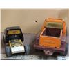 Image 5 : 2 Tonka Trucks + Trailer & Wheel