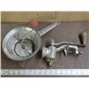 Image 1 : Antique Moulin-Legumes #1 Food sieve + L.F & C Hand Crank New Britain #0 food grinder