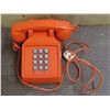 Image 1 : Vintage bright orange Phone with unique plug