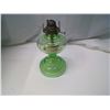 Image 2 : vintage green glass oil lamp - no chimney