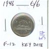 Image 1 : 1946 6/6 Nickel 5 Cents. Key Date. Over-Date. F-12.