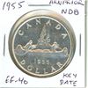 Image 1 : 1955 Arnprior with No Die Break Canadian Silver Dollar. Key Date. EF-40. Scarce.