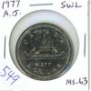 Image 1 : 1977 Attached Jewel Short Water Lines Nickel Dollar. MS-63. Scarce.