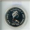 Image 2 : 1977 Queen Elizabeth Silver Jubilee Silver Dollar. Specimen. Housed in its original hard plastic hol