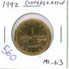 Image 1 : 1992 Confederation Loonie Dollar. MS-63 from an original roll.