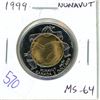 Image 1 : 1999 Nunavut Toonie. Commemorates the newest Canadian Territory. MS-64.