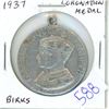 Image 1 : 1937 Coronation Medal of King George VI & Queen Elizabeth. Aluminum medal made by Birks. EF-40.